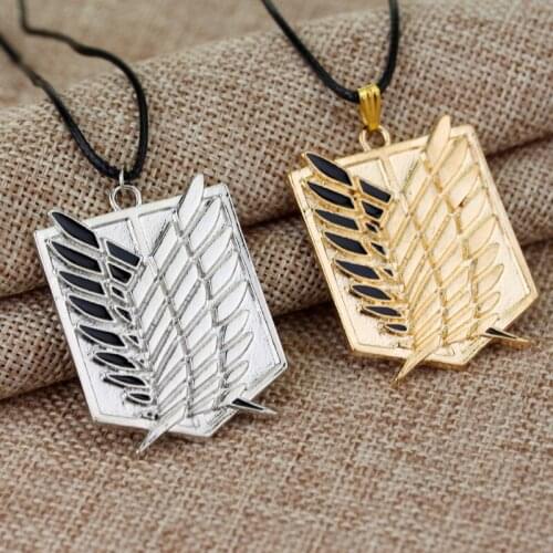 Japanese Anime Jewelry Attack on Titan Wings Of Liberty Necklace Women Man Rope Necklace