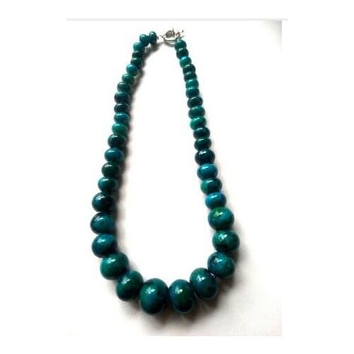 Women Gift jewelry gem chocker maxi overwatch Natural 10-20mm Graduated green rondelle malachite bib everyday necklace