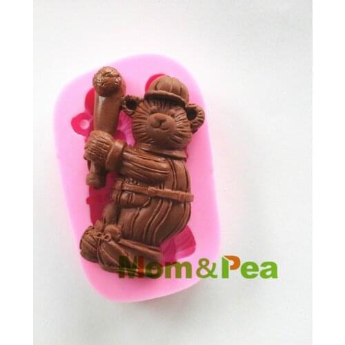 Mom&Pea 0452 Free Shipping Bear & Baseball Shaped Silicone Mold Cake Decoration Fondant Cake 3D Mold Food Grade Silicone Mould