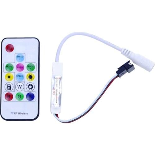 1 pcs SP103E DC5V/12v WS2801 WS2812B DC12V 2811 Mini Digital RGB LED Strip Controller 14Key RF Wireless Remote 2048Pixels LED