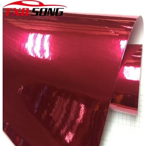 10/20/30/40/50x152CM Rose red Chrome Vinyl Wrap Film Flexible Chrome Car Body Wrapping Foil Car Sticker Bubble Free
