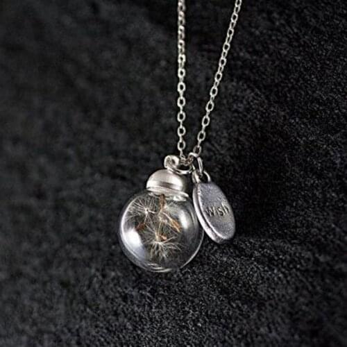 100Pcs Natural Dandelion Seed Small Glass Ball Fillings Resin Wish Dried Pressed Flower Earrings Necklace Jewelry Making