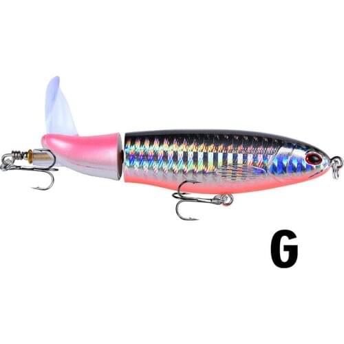 11cm/15g &14.5cm/36g Whopper Popper 10cm/15G Topwater Fishing Lure Artificial Bait Hard Plopper Soft Rotating Tail Fishing