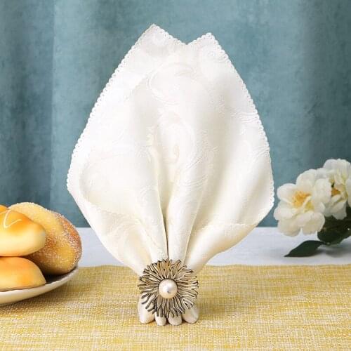 12/PCS metal 3D gold mesh napkin ring napkin buckle wedding hotel napkin ring mat napkin ring