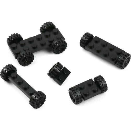 20pcs/lot Kids Plastic Building Blocks Parts MOC Trucks Accessories Car Wheels & Axle Compatible with Small Particles Boys Toys