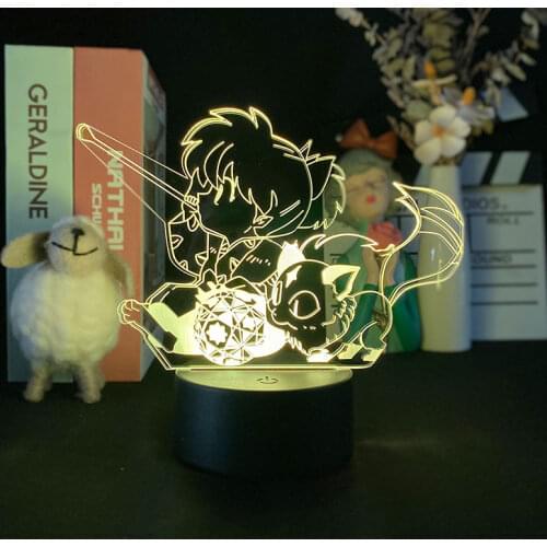 3D LED Lamp Inuyasha Japanese Anime Luminescent for Night Lights Colorful Birthday Gifts Manga Bedroom Table Decor Lamp