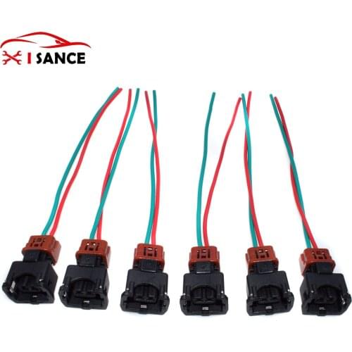 6 PCS Fuel Injector Connector WIRE COILS for Nissan Maxima 300ZX, 90-94TT, 90-93NA 3.0L 1985-1988 Pigtail Harness