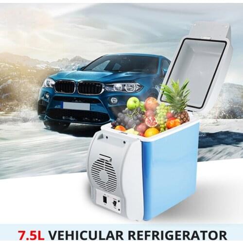 7.5L Mini Car Refrigerator DC12-24V/AC220V Food Drink Freezer Heating Fridge Icebox Portable for Car Home Picnic Cooler Warmer
