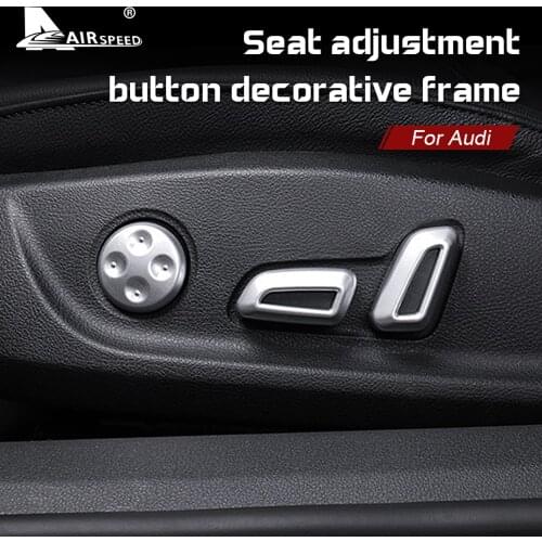 AIRSPEED 6pcs for Audi A3 A4 A5 A6 Q3 Q5 Q7 Accessories ABS Car Seat Adjustment Button Switch Frame Cover Sticker Interior Trim