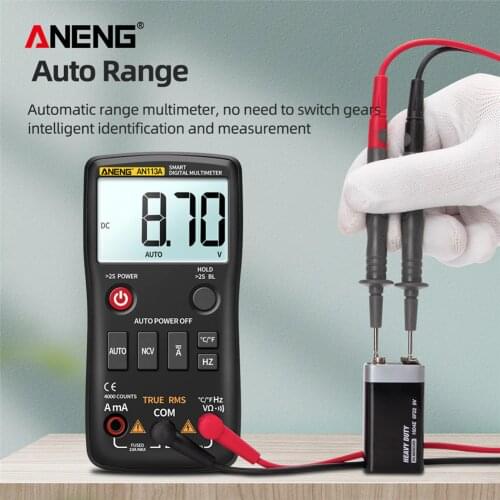 ANENG AN113A Auto Range Intelligent Digital Multimeter AC/DC Ammeter Tester Meter Portable 4000 Count LCD Display Voltmeter