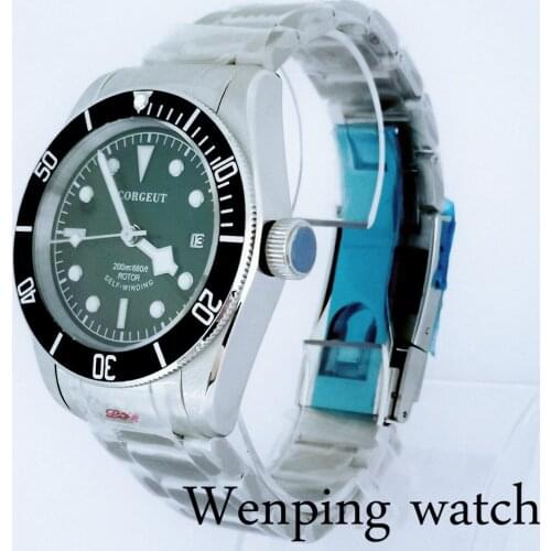 New 41MM Sterile Mens Automatic Mechanical Watch Green Dial Fit NH35 Miyota Seagul316L Sapphire Calendar Waterproof Male Clock