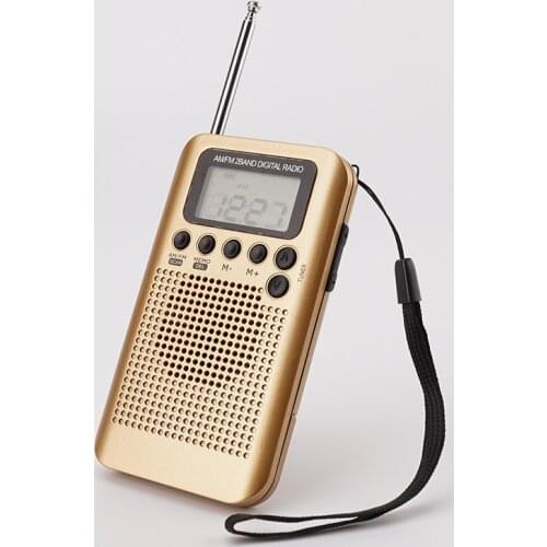 Mini New LCD Digital AM FM Radio Speaker Decoding Digital Radio 2 Band 8UV Stereo Tuning Radio Pocket Radio with 3.5mm Headphone