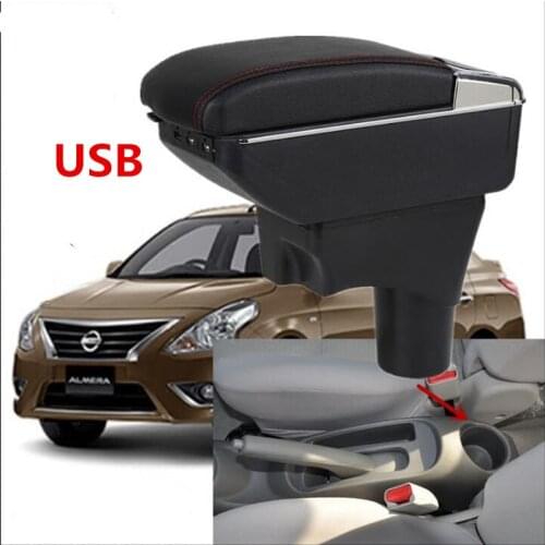 For Sunny Versa almera armrest box central Store content Storage box with cup holder ashtray USB interface products 2011-2016