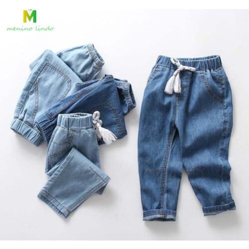 Baby boys jeans kids cotton super soft trousers children summer denim thin breathable Air conditioning pants baby care outwear