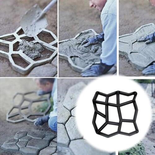 DIY Paving Mould Home Garden Floor Road Concrete Stepping Driveway Stone Path Mold Patio Black Plastic Making