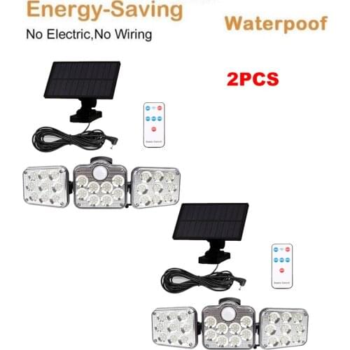 2pcs 138 led seperable remote PIR Motion Sensor Sunlight Solar Energy Street light Yard Path Home Garden Solar Powered lamp Wall