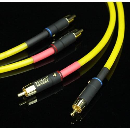 HiFi RCA Cable 6N OCC Single Crystal Copper Silver Plated Core Audio Line