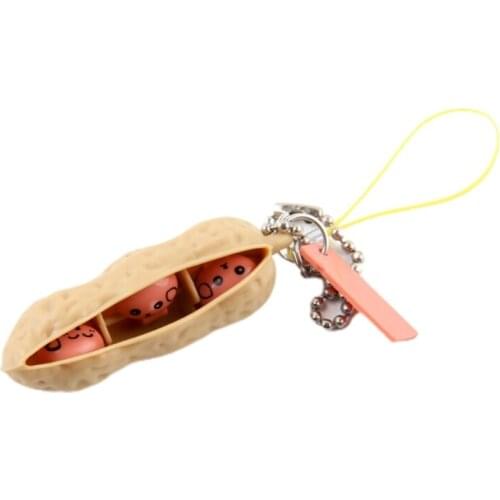 J60B 1Set Peanut Bubble Fidget Silicone Keychain Kits Anti-Pressure Toys for Adults