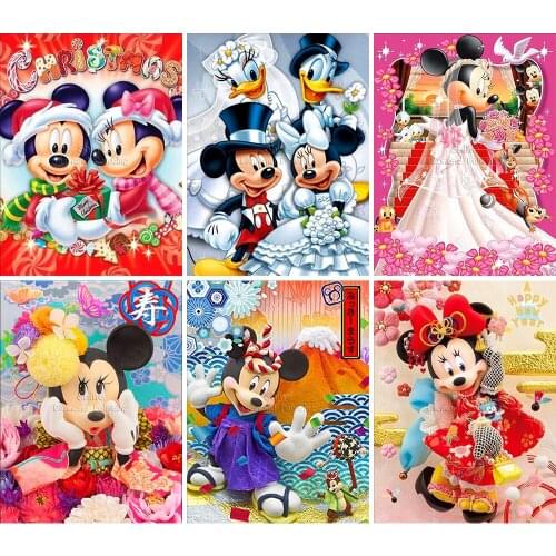 Diamond Painting Disney Cartoon Kimono Minnie Mickey Full Square Round 5D DIY Art Gift Embroidery Cross Stitch Mosaic Home Decor