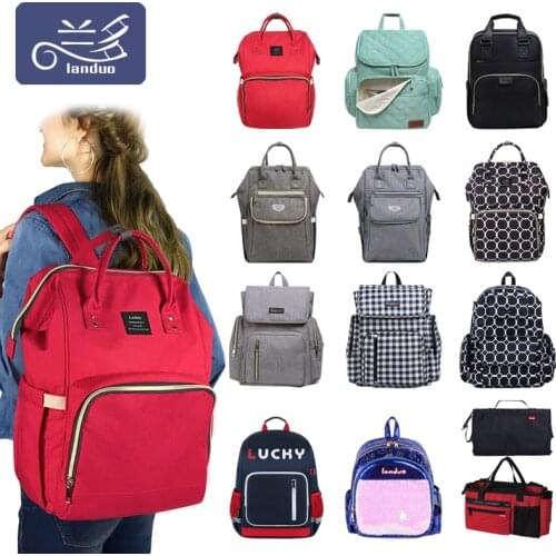 LANDUO Mommy Diaper Bags backpack stroller Mummy Large Capacity Nappy Backpacks with USB cable for Baby Nursing Bags MPBJ03