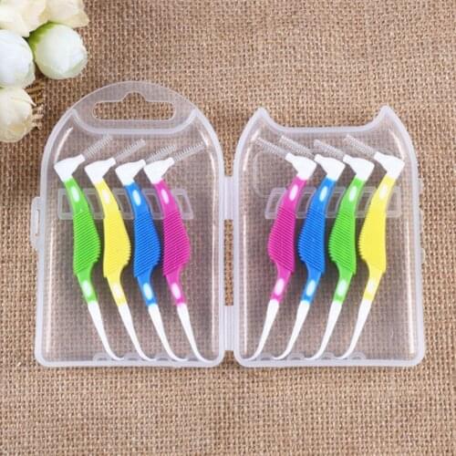 Hot Sales 8Pcs/Set Interproximal Brush Remove Teeth Residue Multifunctional PP Hippocampus-shaped Dental Floss Brush for Househo