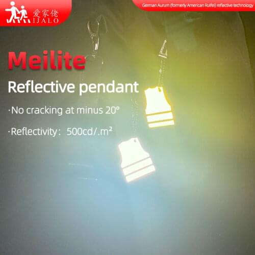 MEILITE 500 candle lights Reflective Yellow vest keychains bag pendant key ings reflective film For traffic safety Warning