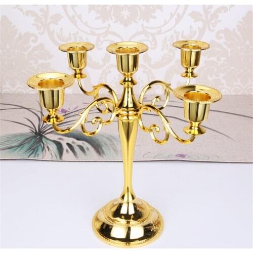 Metal Silver/gold Plated Candle Holder Retro 3/5-arms Candelabra For Wedding Prop Candlelight Dinner Hotel Home Decoration