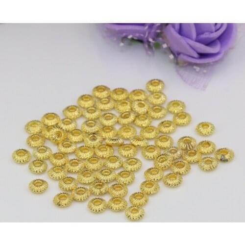 Fashion 20pcs charms exquisite gold-color abacus rondelle flat spacers beads diy accessories 5mm elegant jewelry findings B2525