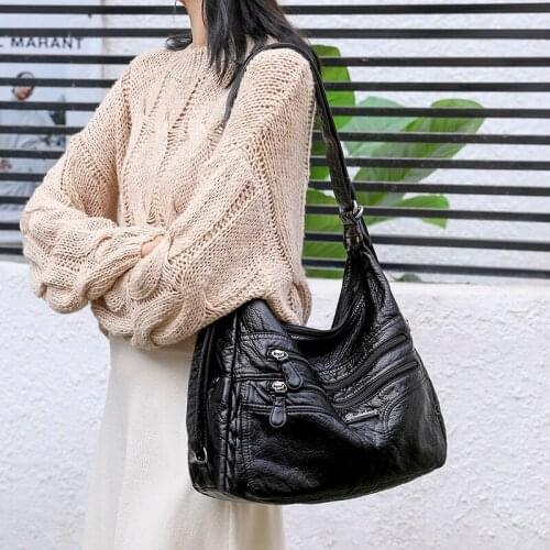 2021 New Women Leather Handbag Luxury Large Capacity Casual Tote Bag High Quality Female Soft Leather Shoulder Bag Hot Women Bag