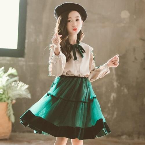 Girls Autumn Clothes Ruffle Tops and Skirt Girls Sets Fashion Kids Clothing for Girls 4 6 8 10 12 Years Children Outfits Spring