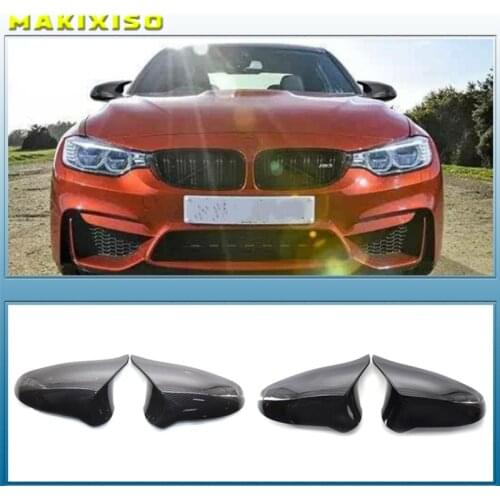 A Pair Carbon Fiber Car Rear View Side Mirror Cover Caps Shell For BMW F80 F82 M4 For LHD 2015 2016 2017 2018