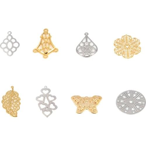 20pcs Stainless Steel Leaf Charms Pendant Plant Pendant For DIY Earring Jewelry Making Handmade Crafts Jewelry Accessories