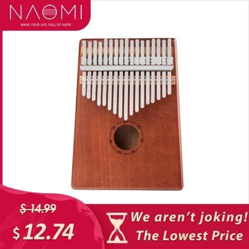 NAOMI Portable Keyboard Musical Instrument 17 Keys Mahogany Kalimba Thumb Piano Toy Gift For Children