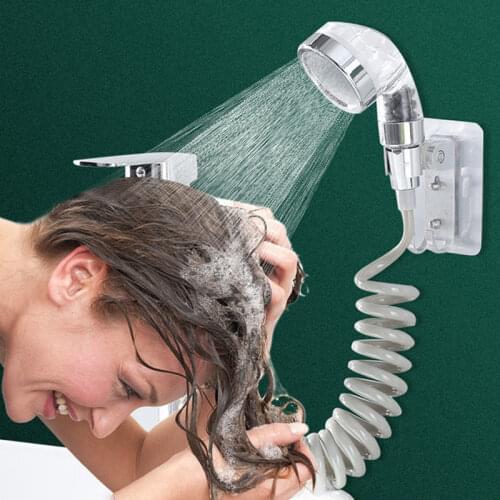 1.5m Adjustable Faucet Extended Hose Portable Shower Head Diverter Valve Bathroom Organizer Accessories