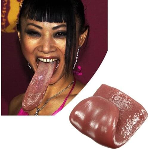 Prank Tongue Prop Scary Steel Needle Wearing Fools F5J5 Trick April Day Simulating Decoration DIY Tongue Tongue Halloween X1P0