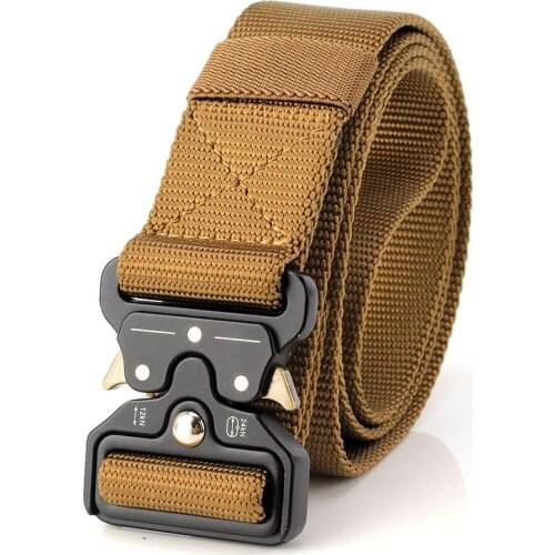 Tactical Belt Men Adjustable Heavy Duty Military Tactical Waist Belts with Metal Buckle Nylon Belt Hunting Accessories