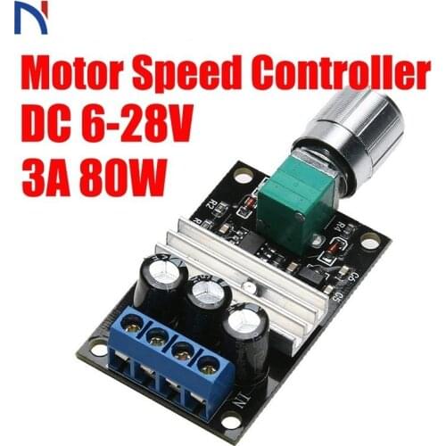 DC 6-28V 12V 24V 3A PWM Motor Speed Controller Regulator Adjustable Variable Speed Control Switch Fan DC Motor Governor Tools