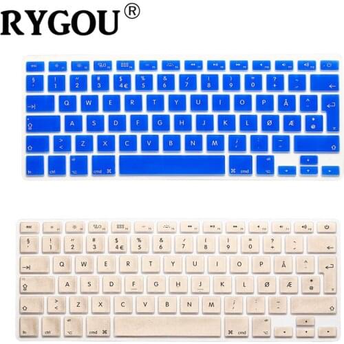 RYGOU Norwegian UK EU Silicone Keyboard Cover Skin protector film for MacBook Air Pro Retina 13 15 17 For Mac Air 13.3 Inch