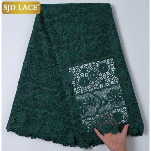 SJD LACE Unique Design African Lace Fabric With Beads Guipure Cord Laces High Quality Water Soluble Laces For Wedding DressA2193
