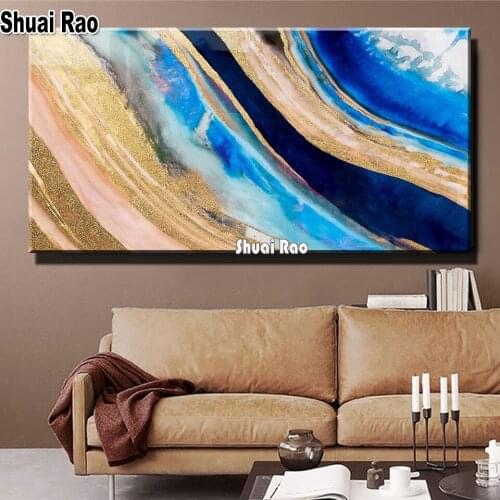Large Diamond Painting Abstraction Blue Sea Beach Mosaic Diamond Art Full Square/Round 5d diamond Embroidery Scenery