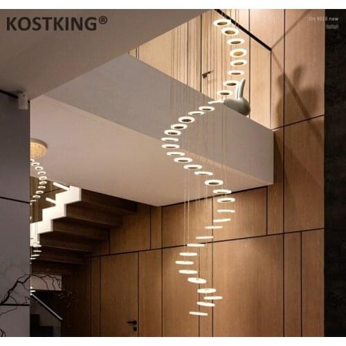 Modern LED chandelier living room pendant lamp bedroom fixtures stairs suspended lights restaurant hanging lighting luminaire