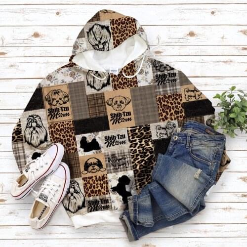 Anime Printing Sport Hoodies Printing Pullovers Casual Cartoon Dog Women Hip Hop Outdoor Clothing Streetwear