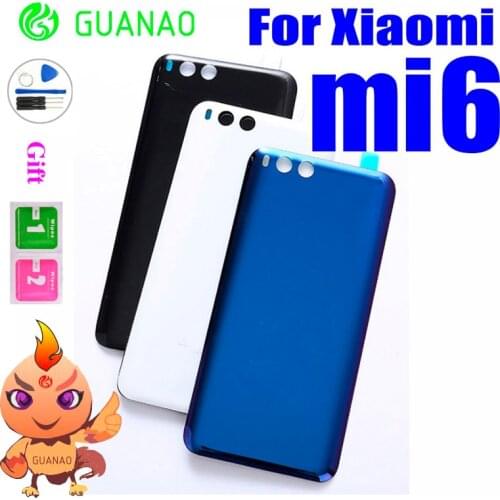For Xiaomi Mi 6 Rear Door Glass Panel For Xiaomi Mi6 Battery Cover Replacement For Xiaomi Mi6 Battery Cover Back Housing Case
