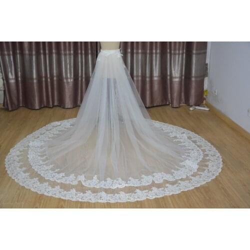 Wedding Accessories 2 layer Detachable Train ,lace Detachable Bridal skirt , Cathedral Wedding Train, custom size