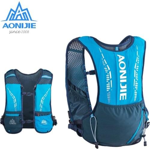 AONIJIE 5L Hydration Vest Ultralight Outdoor Backpack Trail Running Bag With Soft Water Flask For Camping Hiking Jogging Cycling