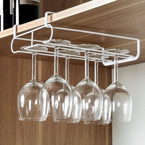 Stainless Steel Wine Rack Useful Wine Glass Rack for Holder Glasses Storage Bar Kitchen 6-9 Cups Hanging Bar Hanger Shelf Holder