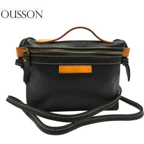 OUSSON Leather Handbags Retro Large Capacity Bag Hight Quality Casual Female Commute Shoulder Bags