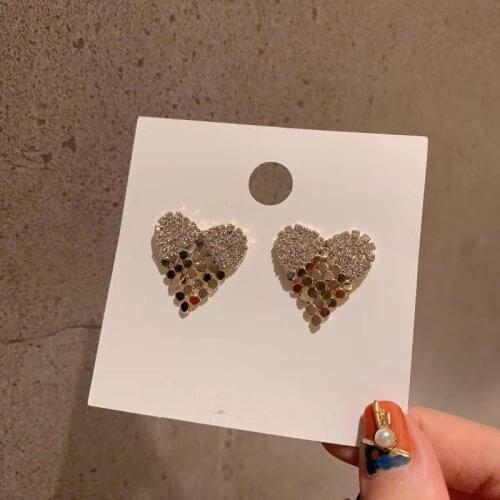 2019 New Arrival Zinc Alloy Trendy Heart Women Dangle Earrings Korean Love Simple Heart-shaped Earrings Female Jewelry