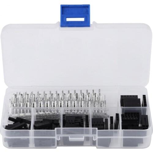 1 Set of 370pcs Wire Jumper Pin Connector Housing Terminal Kit and M/F Crimp Pins White Terminal Housing + Terminal