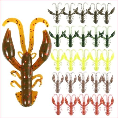 10pcs Crawfish Larva Jigs Soft Fishing Lures 5cm 2g Fishy Smell Worm Silicone Artificial Bait Bass Pike Swimbaits Wobbler Tackle